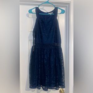Lace navy blue Charolette Russe cocktail dress. Size XL. Worn once